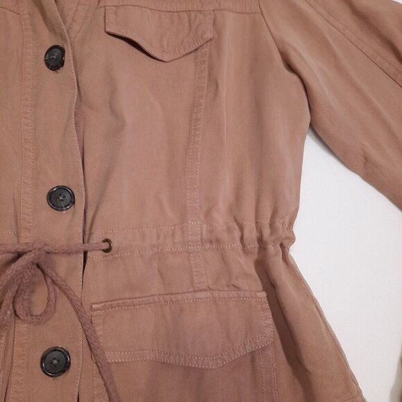 Altar'd State Soft Utility Jacket Dusty Rose Relaxed Fit Drawstring Waist SZ XS - Picture 5 of 16